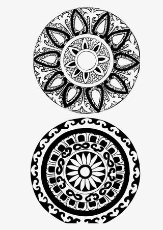 宗教色彩藏族花纹矢量免抠