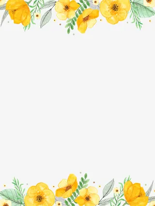 植物边框花朵树叶手绘元素免抠