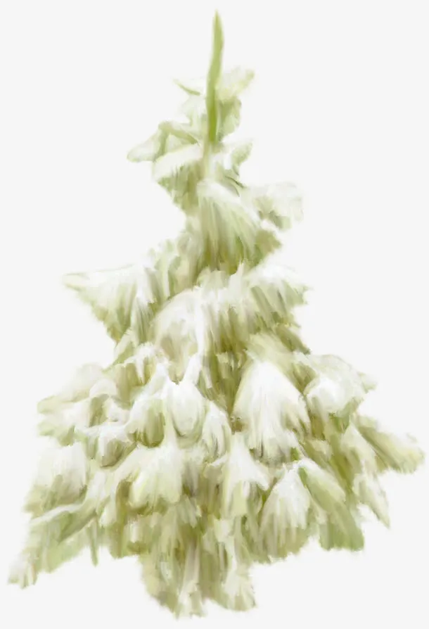 冰雪覆盖的松树免抠