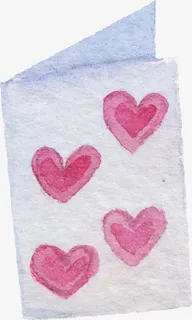 水彩心形书本免抠