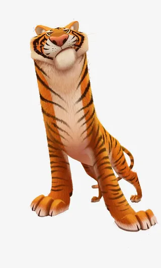 卡通黄色老虎免抠