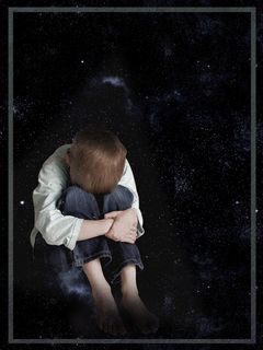 黑色质感底纹边框关注自闭症儿童海报背景高清