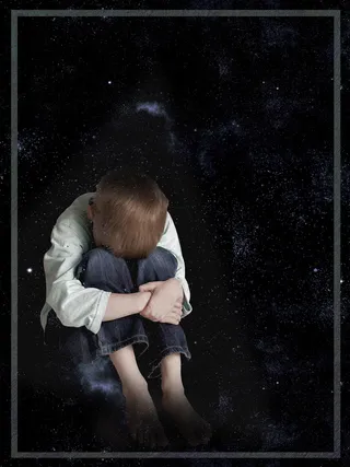 黑色质感底纹边框关注自闭症儿童海报背景高清