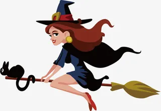 骑扫帚的女巫免抠