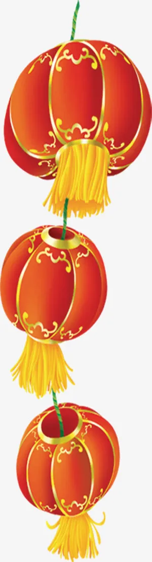 扁平风格创意合成中国风质感灯笼免抠