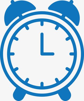 蓝色矢量闹钟素材图免抠