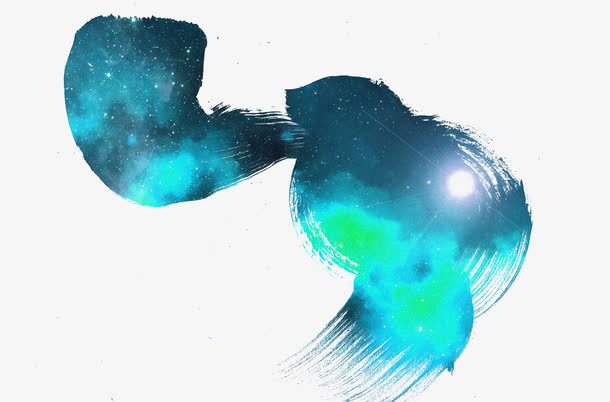 蓝色渐变色星空免抠