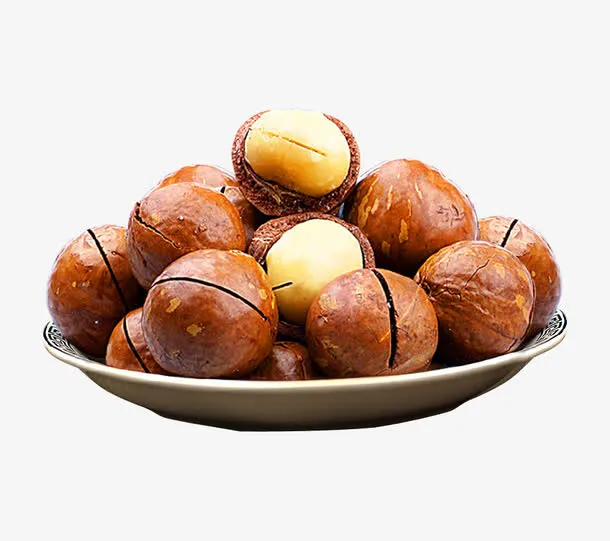 一盘夏威夷果免抠