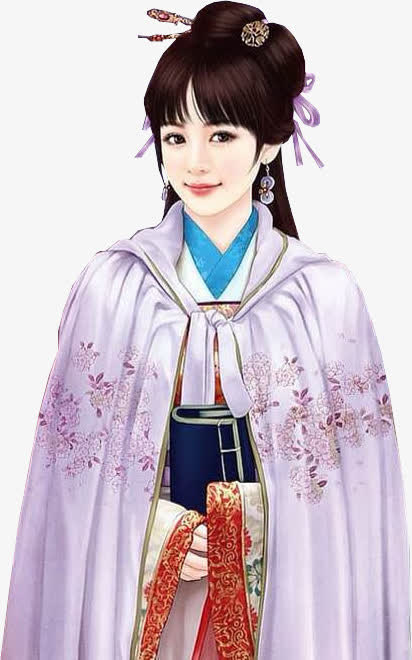 披着披风的古典美女免抠