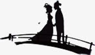 鹊桥相会剪影七夕情人节免抠