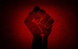 黑红色纹理拳头壁纸免抠