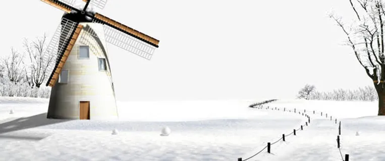 雪地风景素材免抠