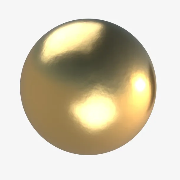 球形金色立体几何免抠