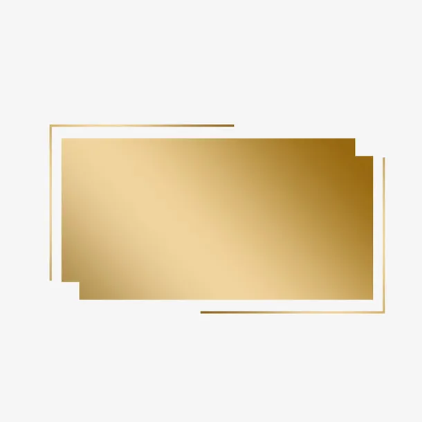 长方形金属标题边框免抠