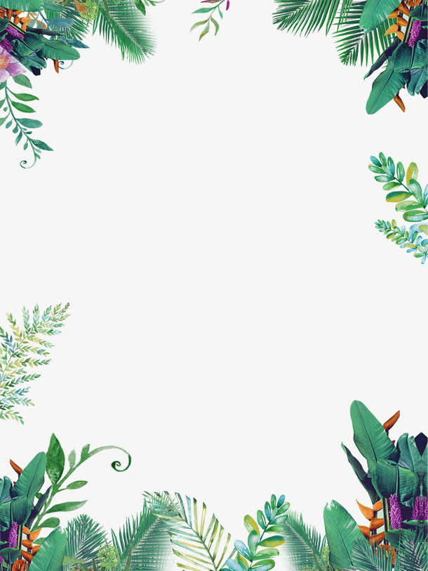 绿叶花边免抠