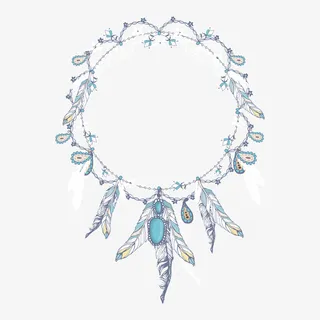 手绘水彩宝石边框免抠