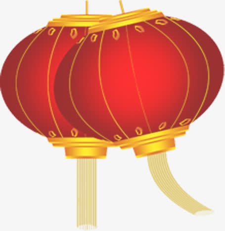 红灯笼喜庆元旦新春海报免抠