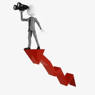 站在箭头眺望的人免抠