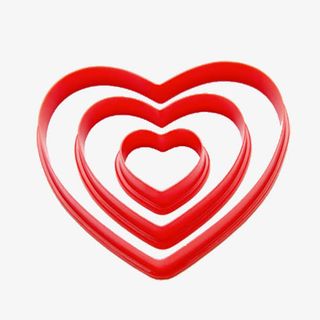 红色礼带多层心形免抠