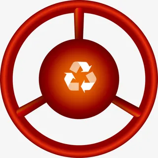 卡通红色轮盘免抠