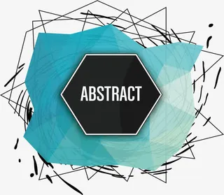 蓝色几何线条结构免抠