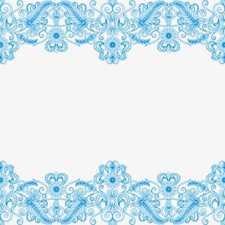 蓝色花纹装饰免抠