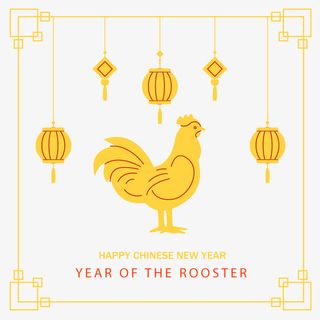 矢量大红公鸡免抠