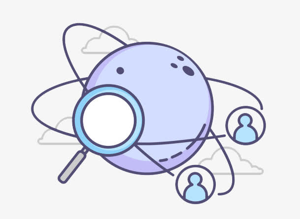 科技感手绘萌萌哒搜索地球仪免抠