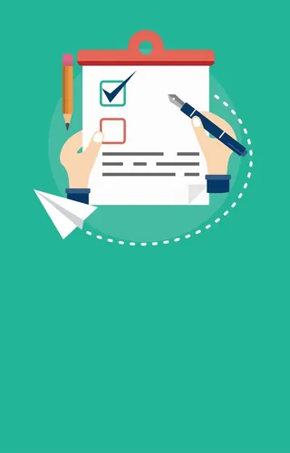 白色纸张上的方块对号背景素材高清