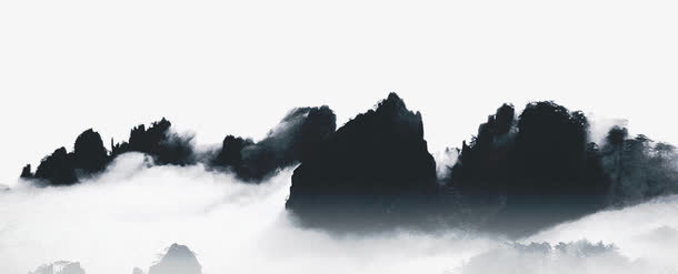 中国风水墨山水免抠