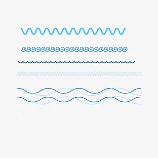 线条简单矢量波浪边素材免抠