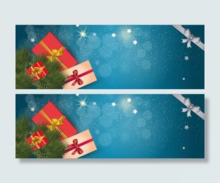 精致圣诞礼盒banner背景