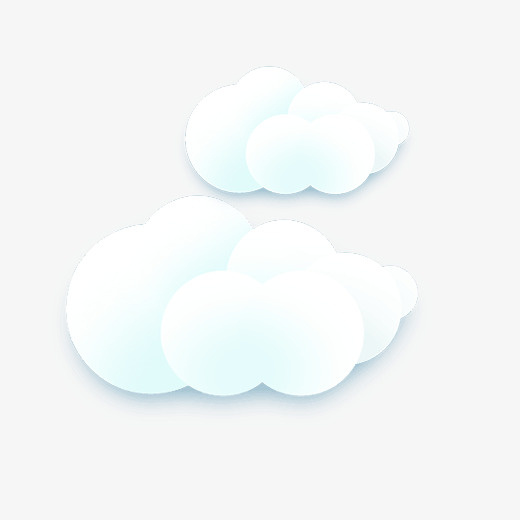白色圆弧白云元素免抠手绘/卡通卡通元素