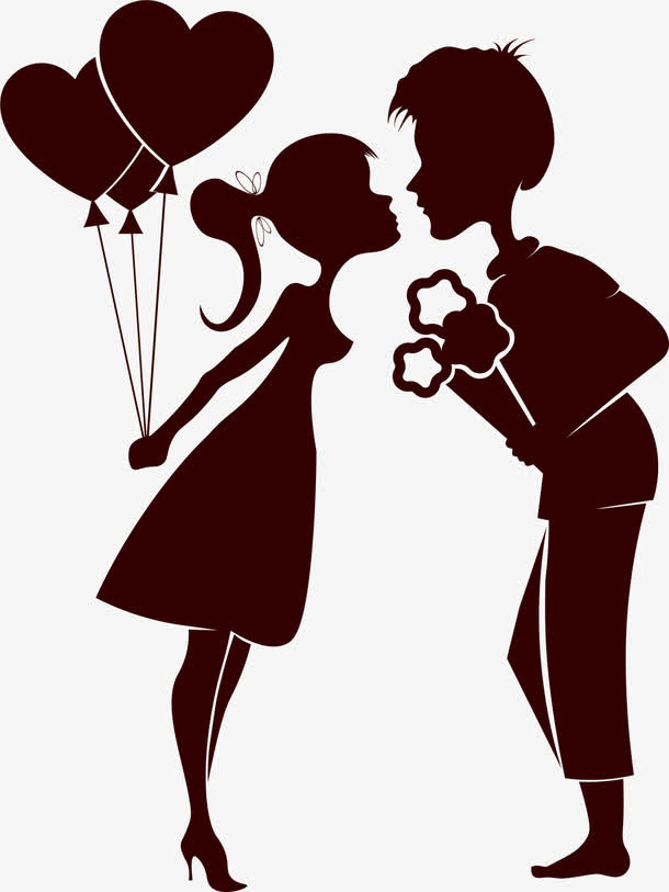 婚礼装饰情侣剪影免抠