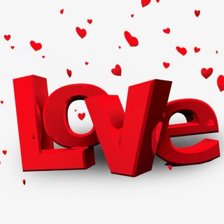 LOVE立体字免抠漂浮花瓣元素