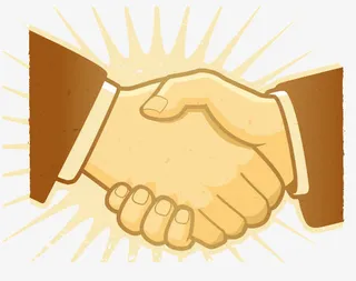 矢量手绘握手素材免抠