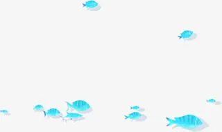 卡通海滩小鱼群海底动物免抠