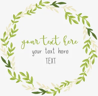 青翠柳叶装饰边框免抠