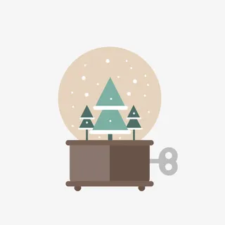 圣诞水晶球八音盒免抠