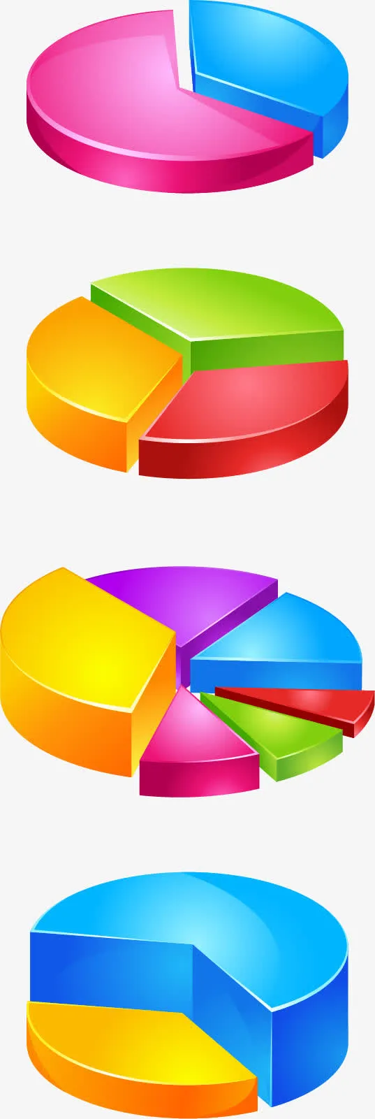 矢量饼型图免抠
