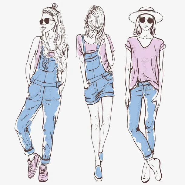 时尚潮流女性插画矢量素材免抠