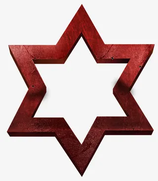 红色立体星免抠