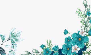 春天蓝色花朵装饰免抠