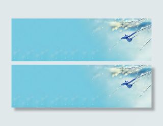 清新枝头背景banner免抠