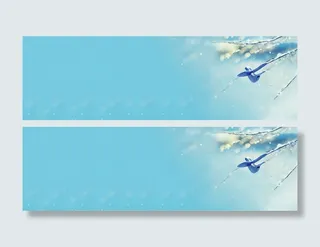 清新枝头背景banner免抠