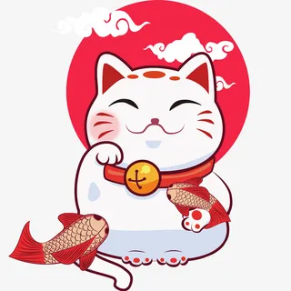 卡通招财猫咪免抠