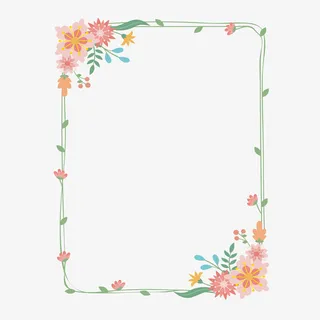 小清新花草边框免抠