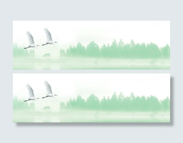 中国风山水画飞鹤背景banner