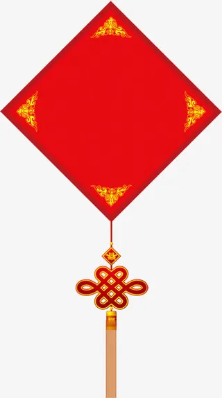 红色喜庆方正形边框免抠