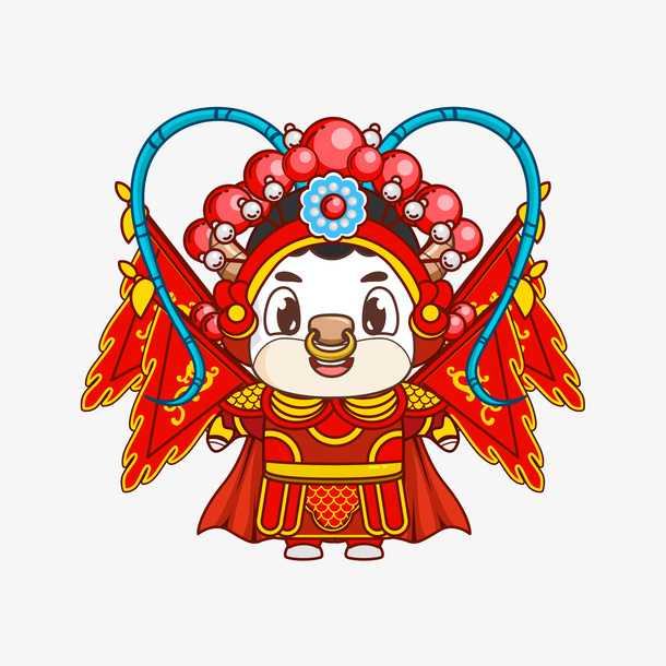 新年京剧小牛素材免抠